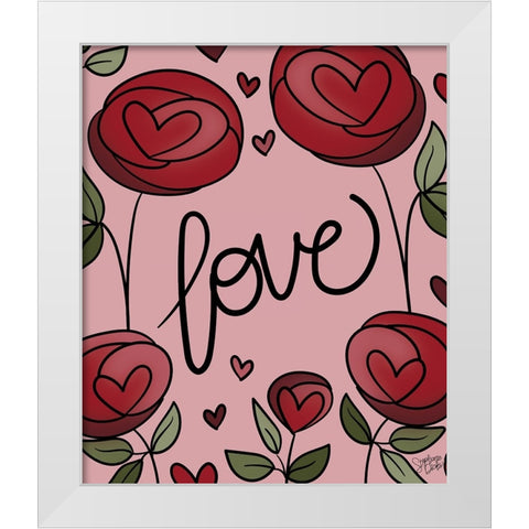 Love White Modern Wood Framed Art Print by Dicks, Stephanie