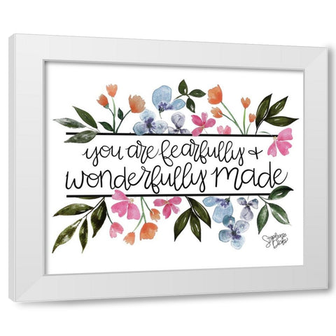 Wonderfully Made White Modern Wood Framed Art Print by Dicks, Stephanie