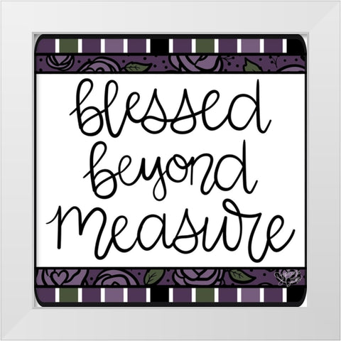 Blessed White Modern Wood Framed Art Print by Dicks, Stephanie