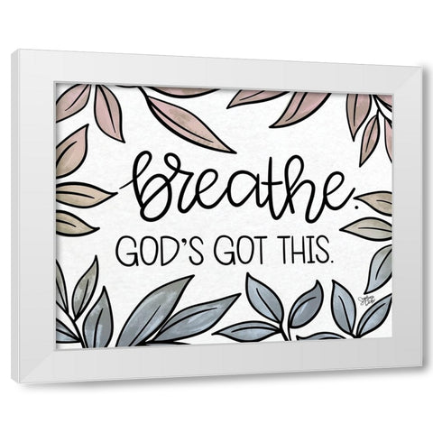 Breathe White Modern Wood Framed Art Print by Dicks, Stephanie