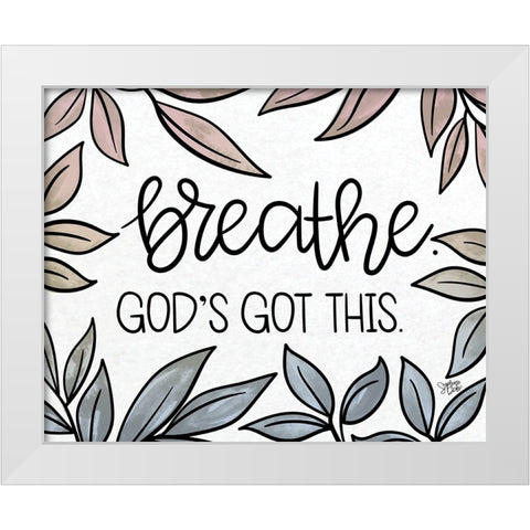 Breathe White Modern Wood Framed Art Print by Dicks, Stephanie
