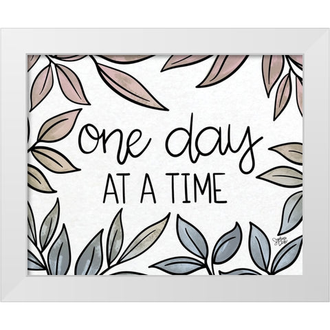 One Day at a Time White Modern Wood Framed Art Print by Dicks, Stephanie