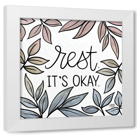Its Okay White Modern Wood Framed Art Print by Dicks, Stephanie