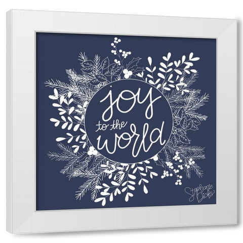Joy to the World White Modern Wood Framed Art Print by Dicks, Stephanie