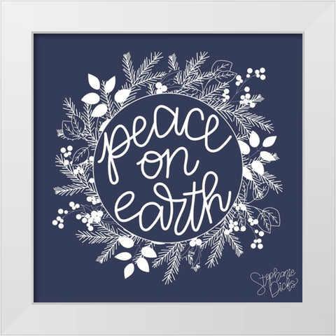 Peace on Earth White Modern Wood Framed Art Print by Dicks, Stephanie