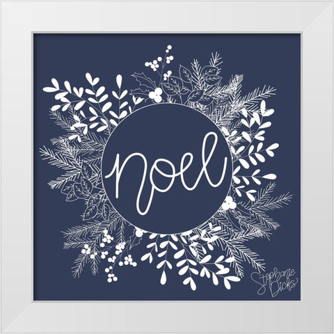 Noel White Modern Wood Framed Art Print by Dicks, Stephanie