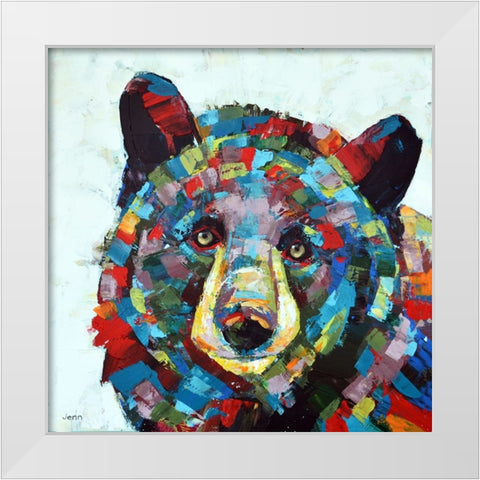 Bear White Modern Wood Framed Art Print by Seeley, Jenn