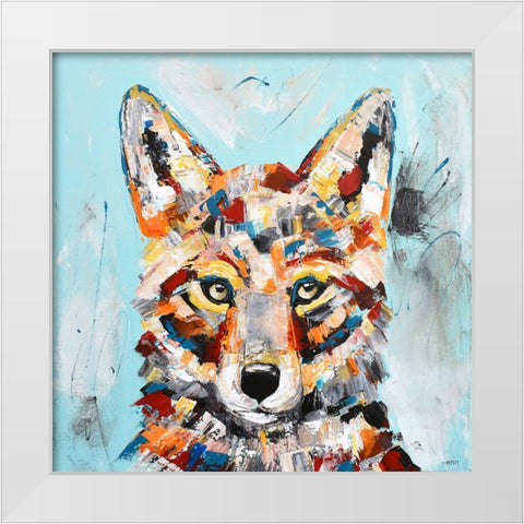 Coyote White Modern Wood Framed Art Print by Seeley, Jenn