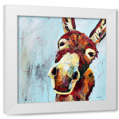 Donkey White Modern Wood Framed Art Print by Seeley, Jenn