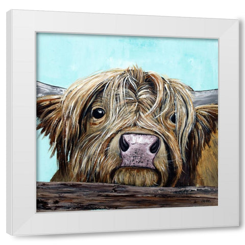 Beth the Cow White Modern Wood Framed Art Print by Seeley, Jenn