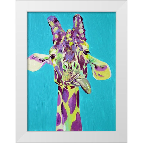 Dopey Giraffe White Modern Wood Framed Art Print by Seeley, Jenn
