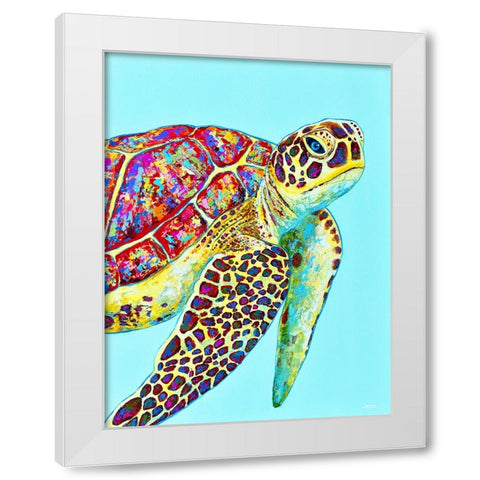 Sea Turtle White Modern Wood Framed Art Print by Seeley, Jenn
