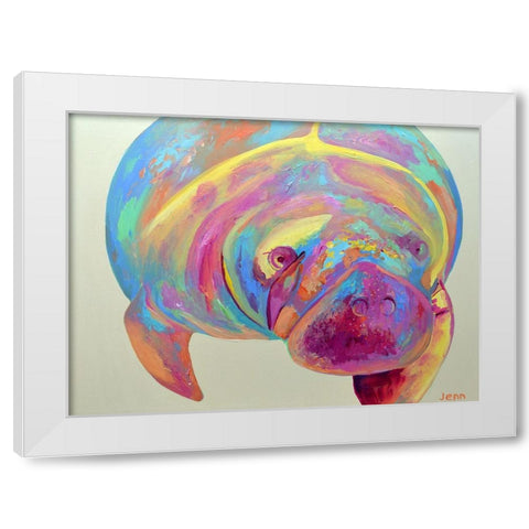 Hue Manatee White Modern Wood Framed Art Print by Seeley, Jenn