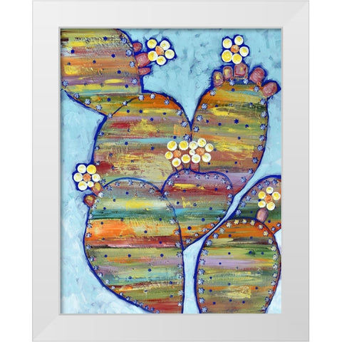 Prickly Pear White Modern Wood Framed Art Print by Seeley, Jenn