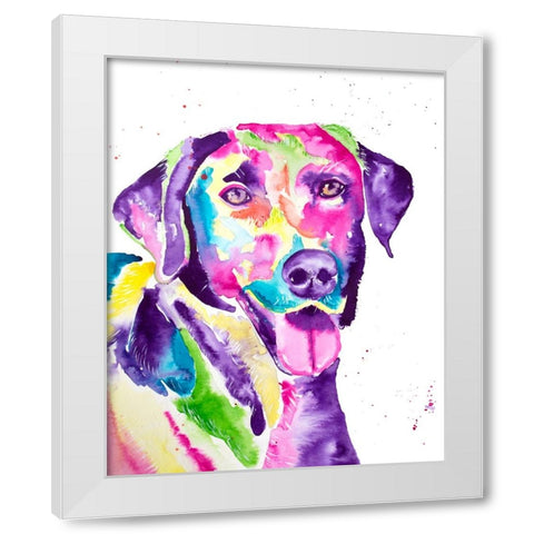 Colorful Black Lab White Modern Wood Framed Art Print by Seeley, Jenn