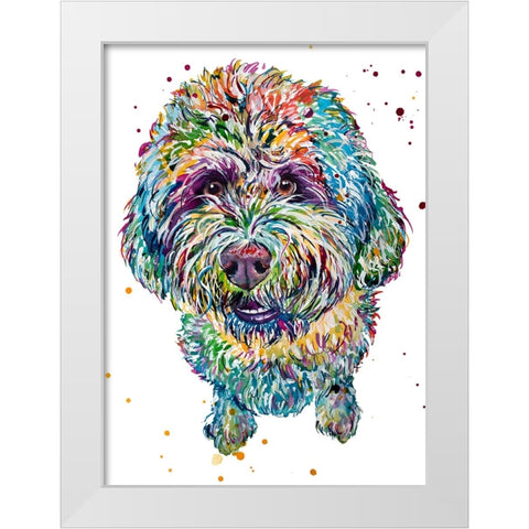 Bo the Lagotta Romagnolo White Modern Wood Framed Art Print by Seeley, Jenn