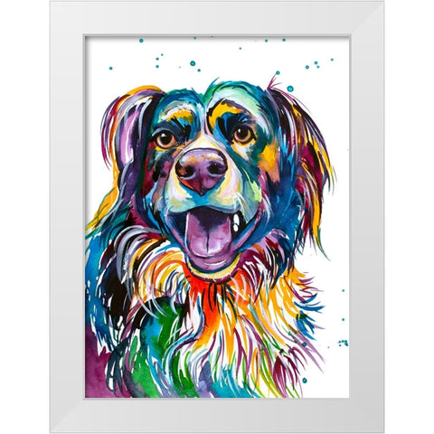 Kato the Australian Shepherd White Modern Wood Framed Art Print by Seeley, Jenn