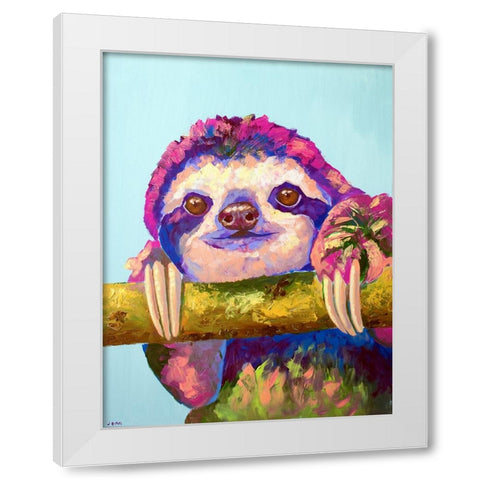 Sloth White Modern Wood Framed Art Print by Seeley, Jenn