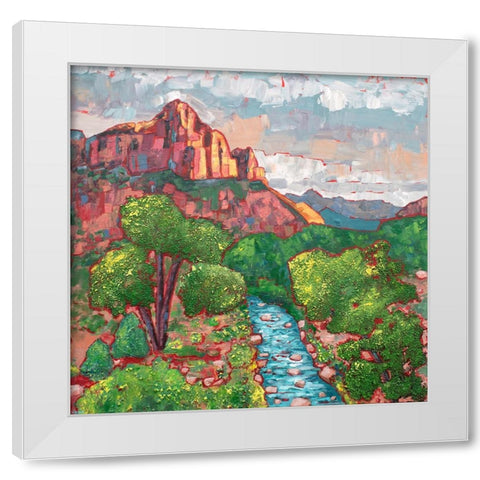 The Watchman Trail White Modern Wood Framed Art Print by Seeley, Jenn
