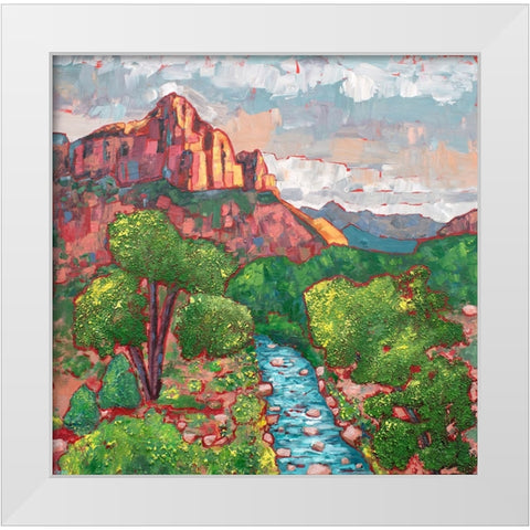 The Watchman Trail White Modern Wood Framed Art Print by Seeley, Jenn