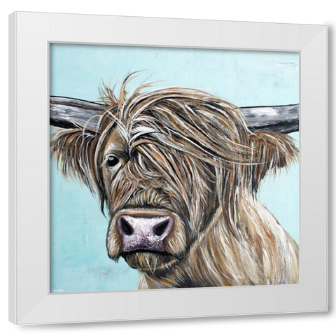 Windblown Highland White Modern Wood Framed Art Print by Seeley, Jenn