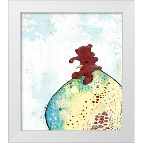 Rooster II White Modern Wood Framed Art Print by Ogren, Sarah