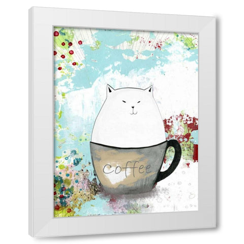 A Little Sugar in My Coffee White Modern Wood Framed Art Print by Ogren, Sarah