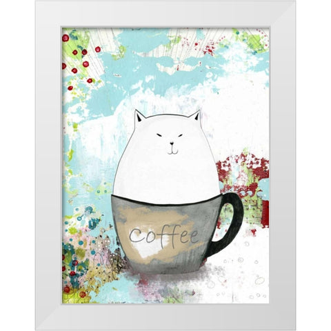 A Little Sugar in My Coffee White Modern Wood Framed Art Print by Ogren, Sarah