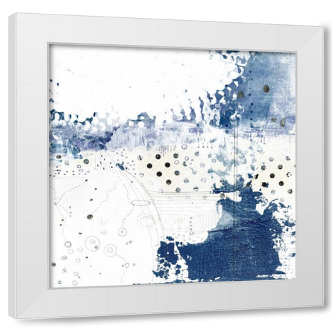 Navy Abstract III White Modern Wood Framed Art Print by Ogren, Sarah