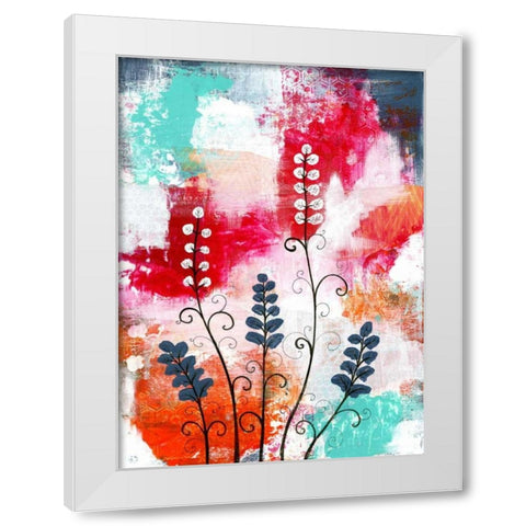 Bright Abstract with Flowers White Modern Wood Framed Art Print by Ogren, Sarah