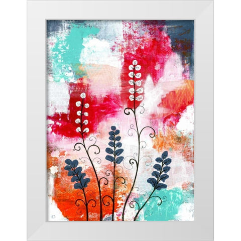 Bright Abstract with Flowers White Modern Wood Framed Art Print by Ogren, Sarah