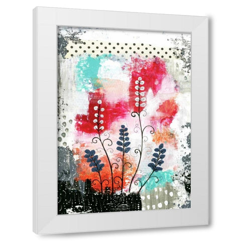 Colorful Flowers White Modern Wood Framed Art Print by Ogren, Sarah