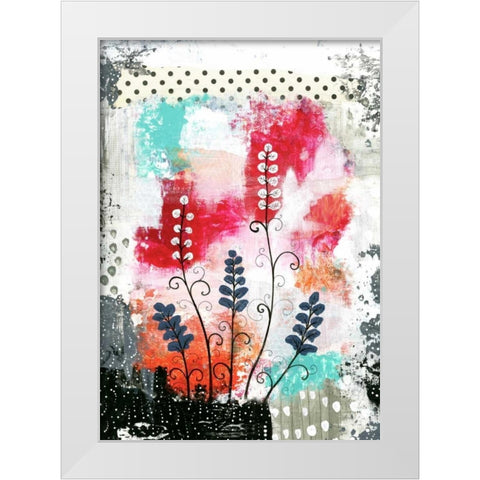 Colorful Flowers White Modern Wood Framed Art Print by Ogren, Sarah