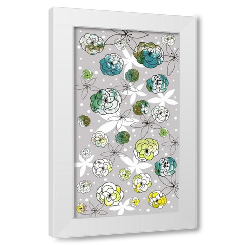 Grey Floral White Modern Wood Framed Art Print by Ogren, Sarah