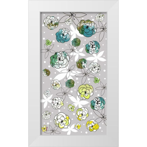 Grey Floral White Modern Wood Framed Art Print by Ogren, Sarah