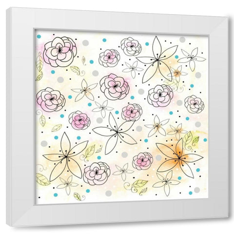 Floral White Modern Wood Framed Art Print by Ogren, Sarah