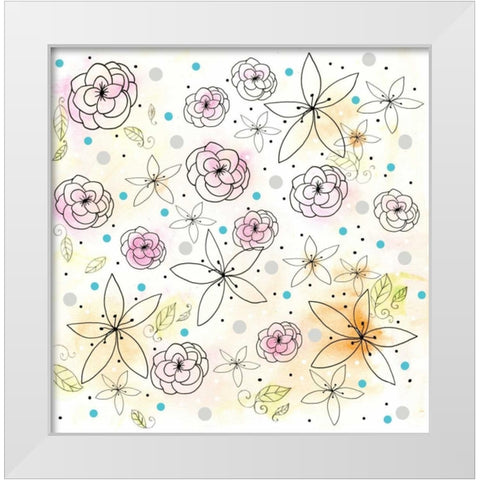 Floral White Modern Wood Framed Art Print by Ogren, Sarah