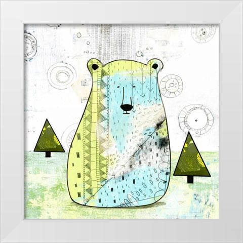 Bear I White Modern Wood Framed Art Print by Ogren, Sarah