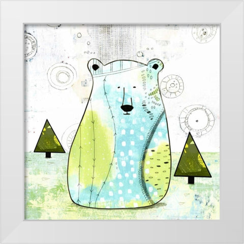 Bear II White Modern Wood Framed Art Print by Ogren, Sarah