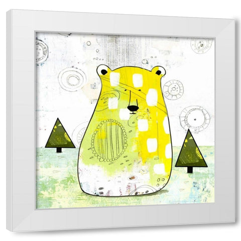 Bear III White Modern Wood Framed Art Print by Ogren, Sarah
