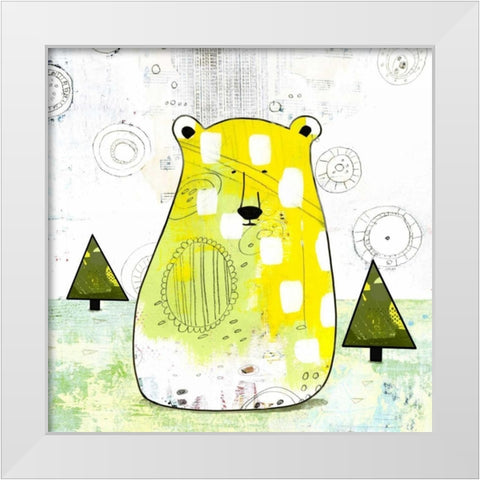 Bear III White Modern Wood Framed Art Print by Ogren, Sarah