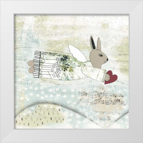 Bunny Angel White Modern Wood Framed Art Print by Ogren, Sarah