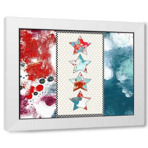 Red White and Blue White Modern Wood Framed Art Print by Ogren, Sarah