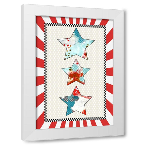 3 Stars White Modern Wood Framed Art Print by Ogren, Sarah