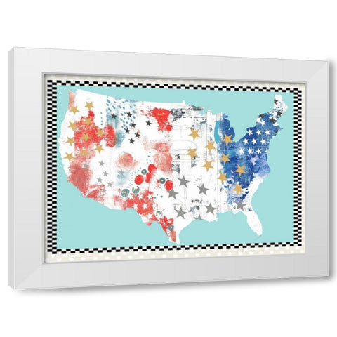 USA White Modern Wood Framed Art Print by Ogren, Sarah