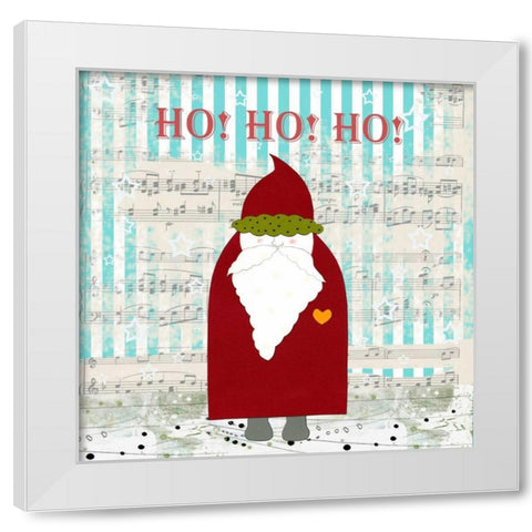 Ho Ho Ho Santa White Modern Wood Framed Art Print by Ogren, Sarah
