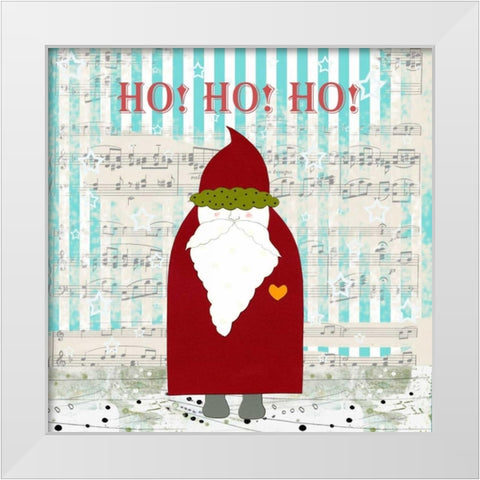Ho Ho Ho Santa White Modern Wood Framed Art Print by Ogren, Sarah
