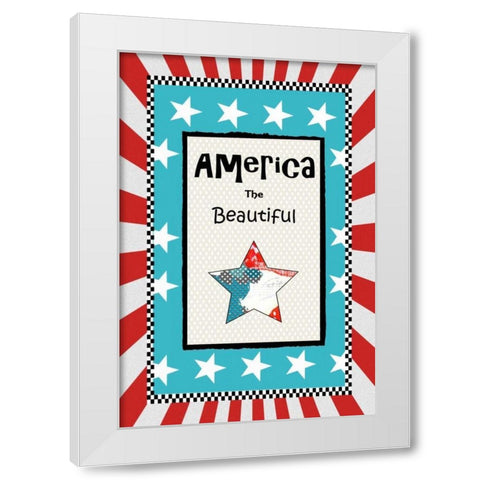 America the Beautiful White Modern Wood Framed Art Print by Ogren, Sarah