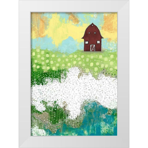 The Red Barn White Modern Wood Framed Art Print by Ogren, Sarah