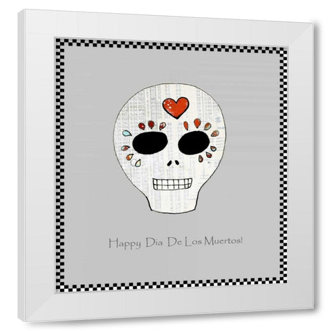 Sugar Skull White Modern Wood Framed Art Print by Ogren, Sarah